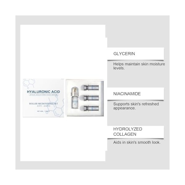 Micro Infusion System Set pour le Visage, Système de Micro-Infusion pour les Llèvres, Sérum à lacide Hyaluronique, Améliore 