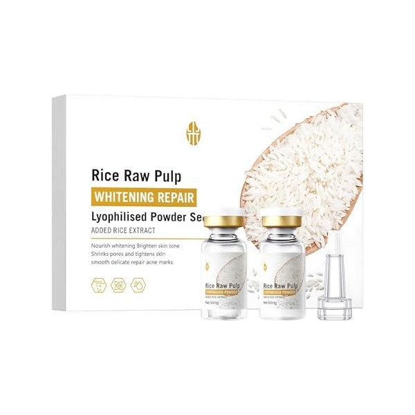 Set Poudre Lyophilisée De Riz Brut De Haute Qualité Pour Peau Lumineuse, Pulpe De Riz Naturelle Pure Et Liofilisée, Soin Apai
