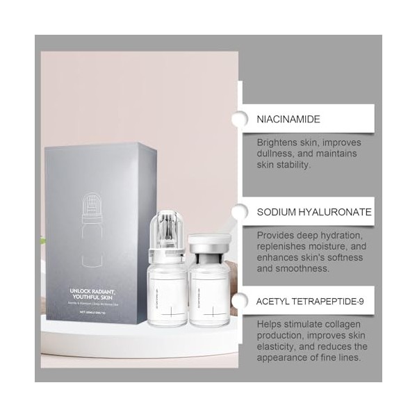Sérum Anti-Âge à Infusion Microneedle, Micro Infusion System for Face and Lips, Pour une Réduction Profonde des Rides et un E