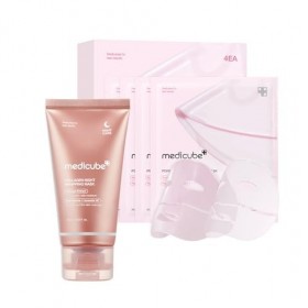 medicube Duo Glass Glow Quotidien: Masque de Nuit Wrapping au Collagène 75ml & Masque Gel Collagène Rose PDRN de Saumon Lot 