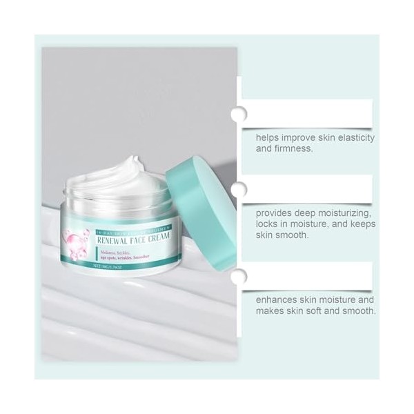 Crème Hydratante Intensive Visage Pour Une Peau Éclatante, Hydratation Profonde Et Durable Pour Apaiser Et Lisser La Peau, So