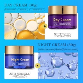 Crème De Jour Hydratante Raffermissante Et Crème De Nuit, Hydratation Intensive, Action Anti-Rides Fortifiante, Soin Raffermi
