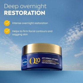 NIVEA Q10 Crème de nuit hydratante anti-rides et anti-rides avec huile dargan 50 ml