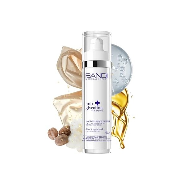 Bandi Masque Hydratant Nuit Régénérant au Collagène Éclatante Anti-Âge Hydratation Intense Barrière Cutanée Fermeté Élasticit...