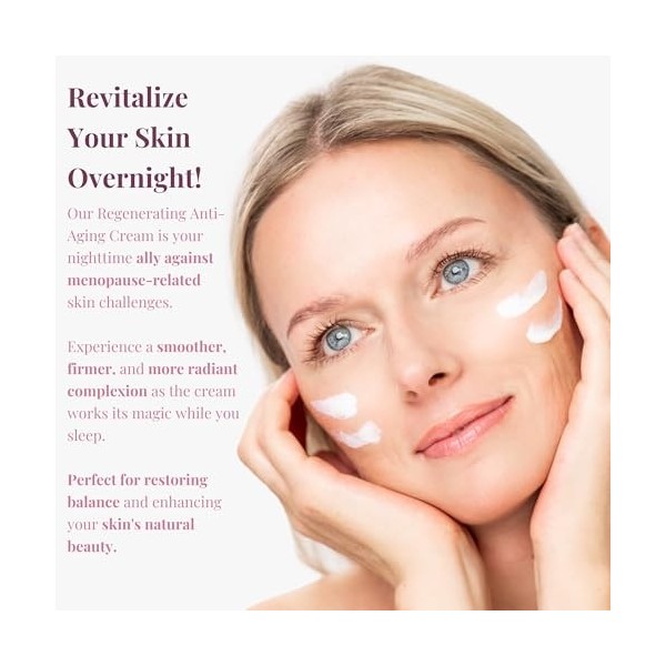 Bandi Crème de Nuit Anti-Âge Régénérante pour Ménopause Renouvellement Cutané Fermeté Réduction des Rides Éclat Hydratation B...
