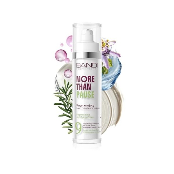 Bandi Crème de Nuit Anti-Âge Régénérante pour Ménopause Renouvellement Cutané Fermeté Réduction des Rides Éclat Hydratation B...