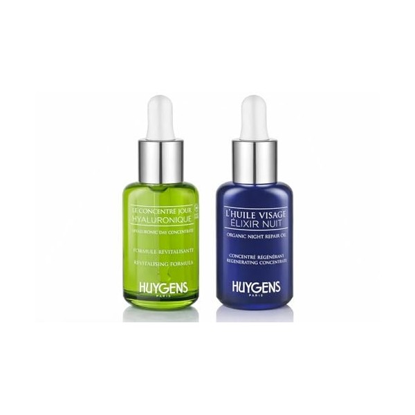 HUYGENS Day & Night Serum Duo - Sérum Acide Hyaluronique Visage & Elixir Night Oil