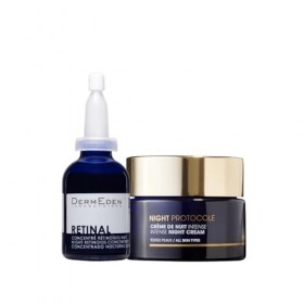 Laboratoires DermEden Duo Fermeté et Collagène - Concentré Rétinal et Crème Nuit - Fabrication Française