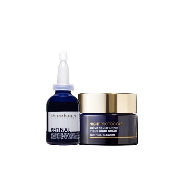 Laboratoires DermEden Duo Fermeté et Collagène - Concentré Rétinal et Crème Nuit - Fabrication Française