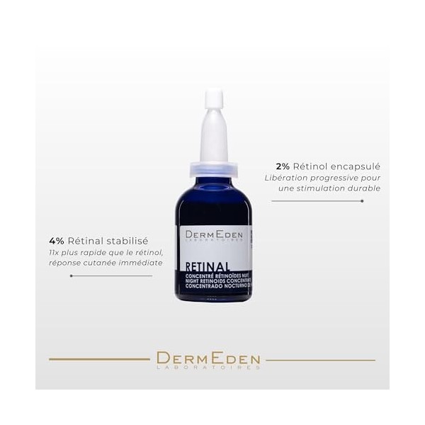 Laboratoires DermEden Duo Fermeté et Collagène - Concentré Rétinal et Crème Nuit - Fabrication Française