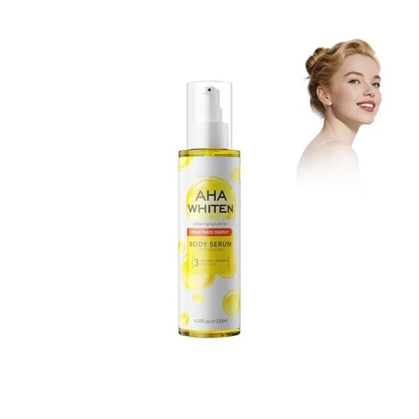 AHA Sérum éclaircissant intensif pour réduire les taches de la peau et pour un teint éclatant, sérum clarifiant et équilibran