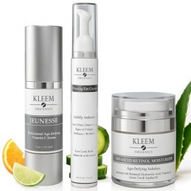 Kleem Organics Trio - Crème au rétinol + Crème contour des yeux + Sérum à la vitamine C