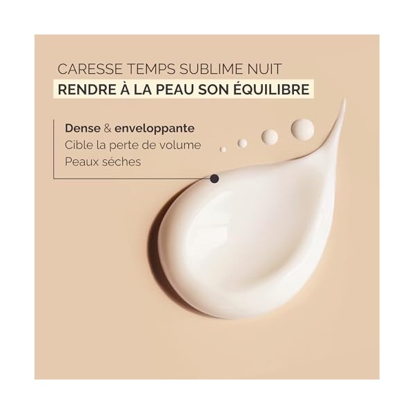 Qiriness - Crème Nuit Anti-Âge Régénérante Rétinol Vitamine C - Caresse Temps Sublime - Peaux Matures - Pour le Visage - 50 m