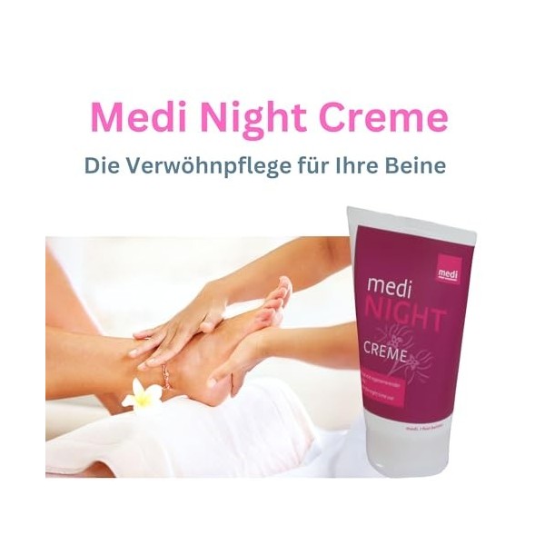 Medi Night 150 ml – Crème de soin pour jambes réparatrices après une journée dans des bas de compression + lessive pour linge