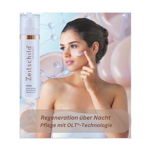 Zeitschild® Soin de nuit - Crème de nuit régénérante pour peaux sensibles et très sèches - Avec palmitate de rétinyle, ectoïn
