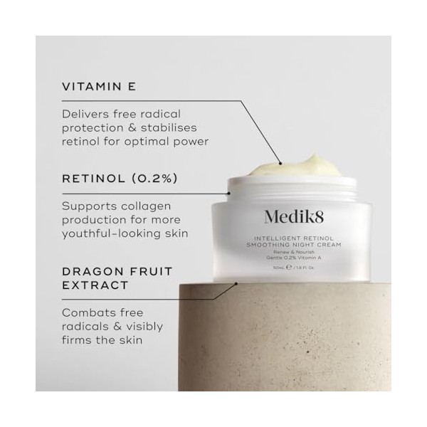 Medik8 Crème de nuit lissante intelligente au rétinol avec vitamine A Renew & Nourish 50 ml Crème Jour et Nuit