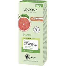 LOGONA Naturkosmetik NOURISH Sérum exfoliant clarifiant Overnight - 50 ml - Avec AHA - Teint uniforme - Pour une régénération