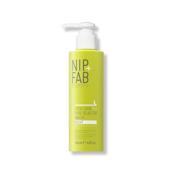 Nip+Fab Teen Skin Fix Pore Blaster Nettoyage De Nuit Du Visage À LAcide Salicylique | Huile DArbre À Thé Nettoyant Purifian