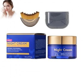 Crème De Nuit Au Rétinol 30g, Et Une Brosse De Contour, Crème Anti-Rides Et Anti-Taches Naturelle, Nti-Rides à L’effet Repulp