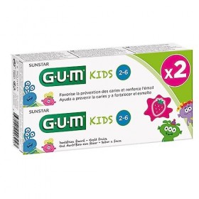 Gum Dentifrice Junior Dès 3 Ans Goût Fraise 2x50ml