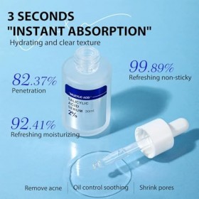 Sérum Anti-Acné à lAcide Salicylique pour une peau nette, Réduit efficacement les boutons, Contrôle lexcès de sébum et bril