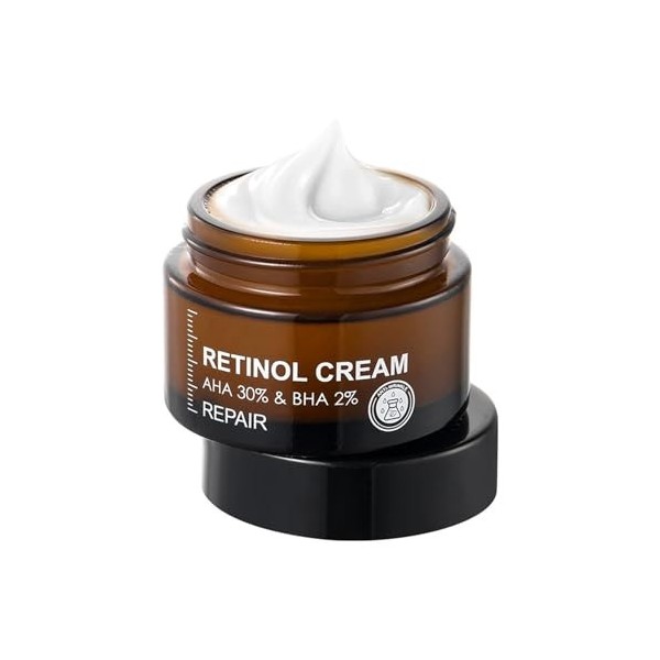 Crème Visage Régénérante au Rétinol, Soin Nuit Anti-Âge Intense pour Lissage des Ridules, Hydratation Profonde et Éclat Imméd