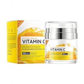 Crème Visclaircissante À La Vitamine C Crème De Jour Anti-Taches Pour Un Teint Éclatant, Uniformise Le Teint, Atténue Les Tac