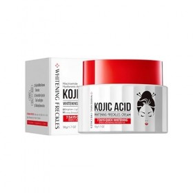 Crème Éclaircissante Visage À LAcide Kojique, Crème Anti-Taches Pour Une Peau Lumineuse Et Uniforme, Estompe Les Taches De V