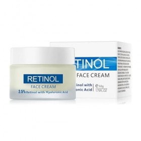 Crème Visage Acide Hyaluronique et Rétinol, Hydratation Intense, Action Anti-Âge, Lissant Les Rides, Éclat Immédiat, Texture 
