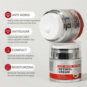 Crème Anti-Rides Au Rétinol - Atténue Les Rides Et Les Lignes Fines, Hydratation Profonde Et Durable Pour Une Peau Plus Ferme