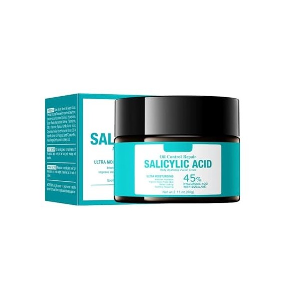 Crème Réparatrice Contrôle Séborrhée À L’Acide Salicylique, Réduit La Brillance Et Régule La Production De Séboum Efficacemen