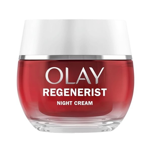 Olay Regenerist Crème de Nuit Visage, Soin Anti-Rides + Raffermissant avec Niacinamide et Peptides Anti-Âge, Raffermit, Répar