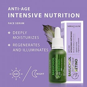 MIRACULUM 1924 Bakuchiol Sérum visage anti-âge régénérant jour et nuit - Sérum pour le visage avec acide hyaluronique 4D, vit