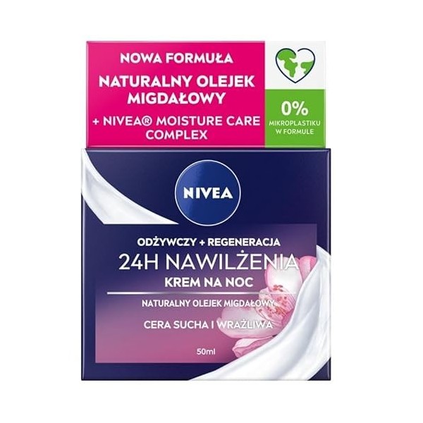 Nivea Rich Face Regenerating Night Cream for Dry to Sensitive Skin 50 ml / 1.6 fl oz by Nivea