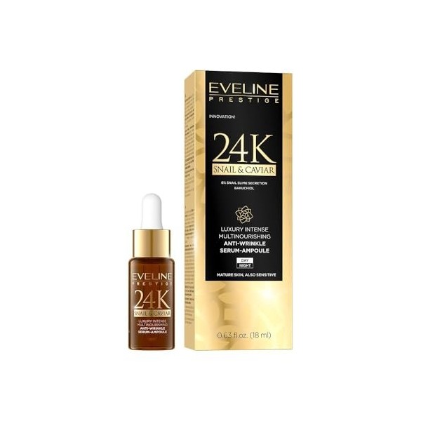 Eveline Cosmetics 24K Snail & Caviar Luxurious Multi-Nutering Antifold sérum, 18 ml