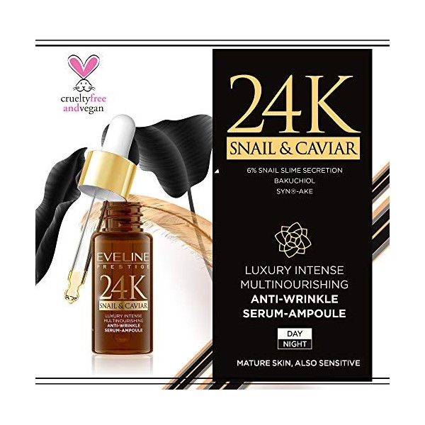 Eveline Cosmetics 24K Snail & Caviar Luxurious Multi-Nutering Antifold sérum, 18 ml