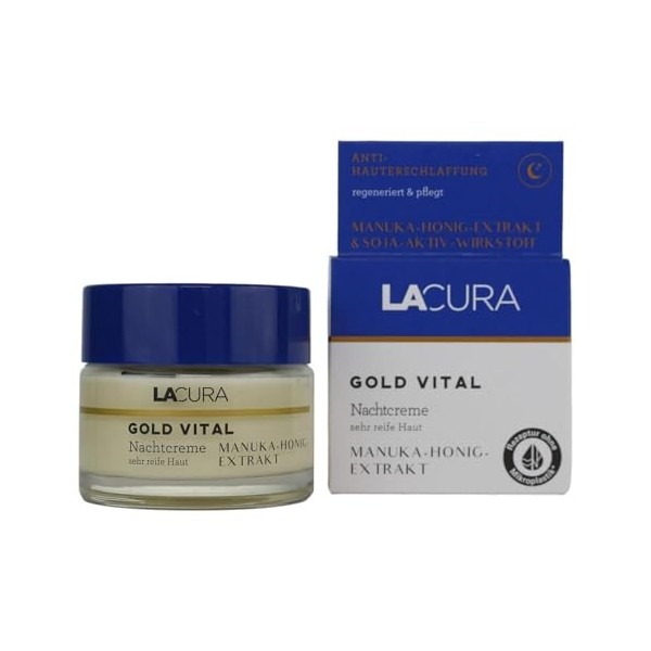 Lacura Gold Vital Crème de nuit à lextrait de miel de Manuka pour peaux très matures 50 ml