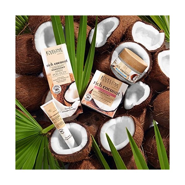 Eveline Cosmetics Rich Coconut Crème visage ultra-nourrissante à la noix de coco, 50 ml