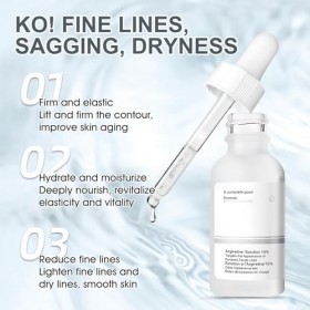 Argeline Solution 10%, Serum Acide Hyaluronique, Serum Hydratant Visage, serum Visage Anti Age, Hydratant, Soothing Pore Cont