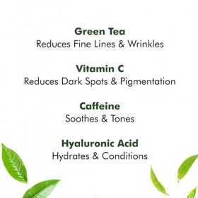 mCaffeine Naked Detox Green Tea Night Gel - Hydrating Hyaluronic Acid Moisturizer for Fine Lines and Wrinkles Reduction - Non