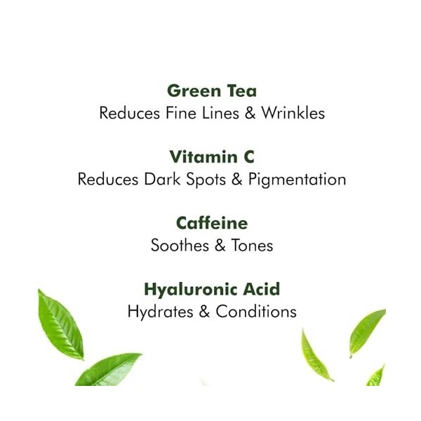 mCaffeine Naked Detox Green Tea Night Gel - Hydrating Hyaluronic Acid Moisturizer for Fine Lines and Wrinkles Reduction - Non