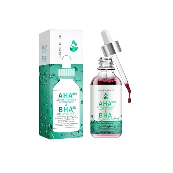 Sérum Visage À Base De Complexe AHA Et Acides De Fruits Naturels, Action Exfoliante Et Purifiante En Profondeur, Pour Une Pea