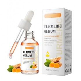 Sérum Visage Curcuma, Éclat Immédiat Et Uniformisation Du Teint, Réduction Des Taches Sombres Et Des Imperfections, Action An