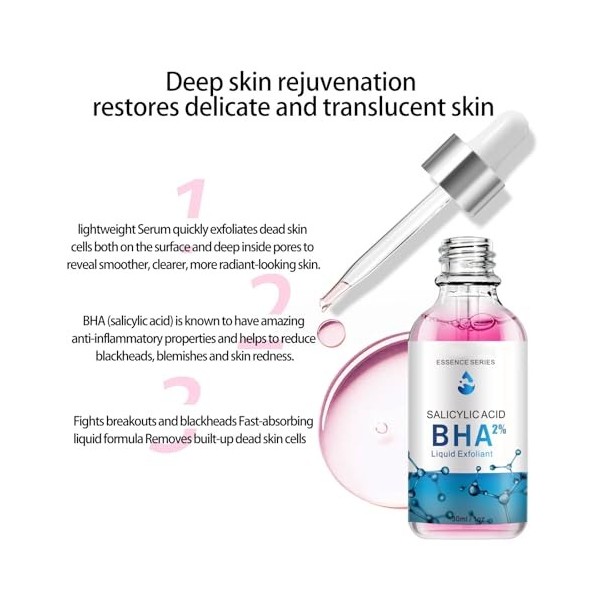 Sérum Visage Acide Salicylique, Pour Lutter Contre Les Boutons, Prévention Des Imperfections Et De LAcné, Réduction Visible 