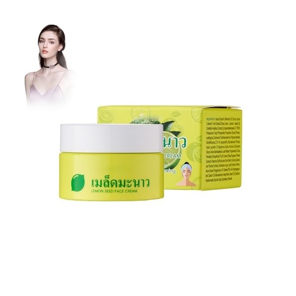 Gel hydratant au citron - 40 g - Crème de nuit anti-rides - Crème hydratante - Cosmétique naturelle - Crème raffermissante po