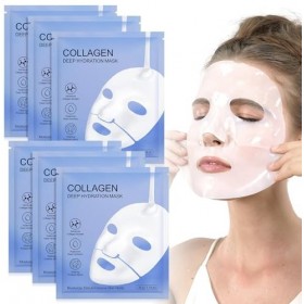 QUANHAO Collage Face Mak 6 pièces, Collage Mak à faible poids moléculaire, réduit la taille des pores, améliore lélasticité,