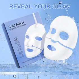 QUANHAO Collage Face Mak 6 pièces, Collage Mak à faible poids moléculaire, réduit la taille des pores, améliore lélasticité,