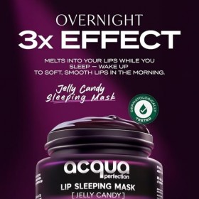 Acqua Perfection Masque Lèvres, Soin de Nuit pour les Lèvres enrichi en Bonbon gélifié adoucissant pour la peau et Beurre de ...