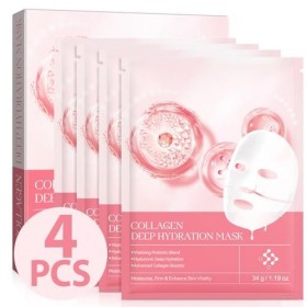 Masque de Nuit Au Collagène, Bio Collgen Peel Off Masque Facial Masque de Soin Coréen pour Hydrater, Lisser et Raffermir la P