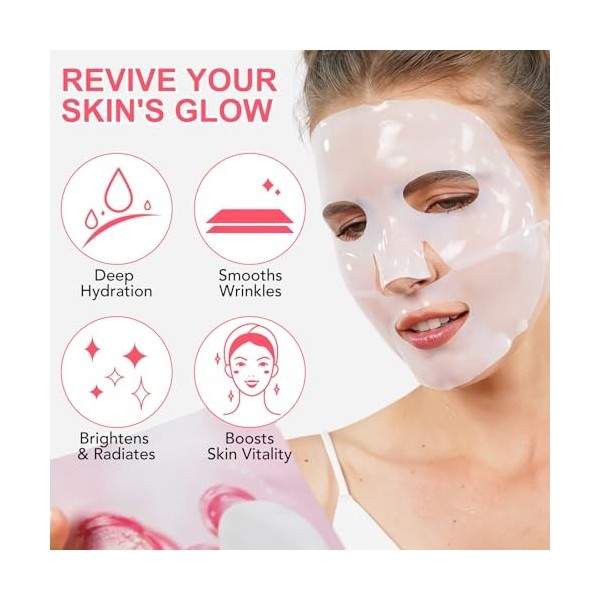 Masque de Nuit Au Collagène, Bio Collgen Peel Off Masque Facial Masque de Soin Coréen pour Hydrater, Lisser et Raffermir la P